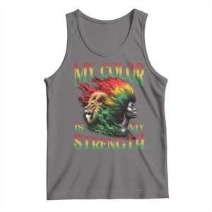 Black Pride Tank Top My Color Is My Strength African American Women Lion TS09 Deep Heather Print Your Wear