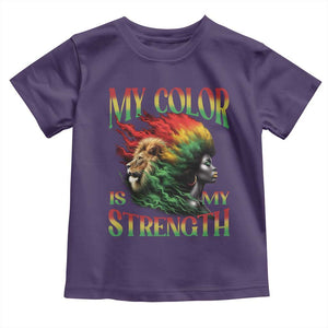 Black Pride Toddler T Shirt My Color Is My Strength African American Women Lion TS09 Purple Print Your Wear
