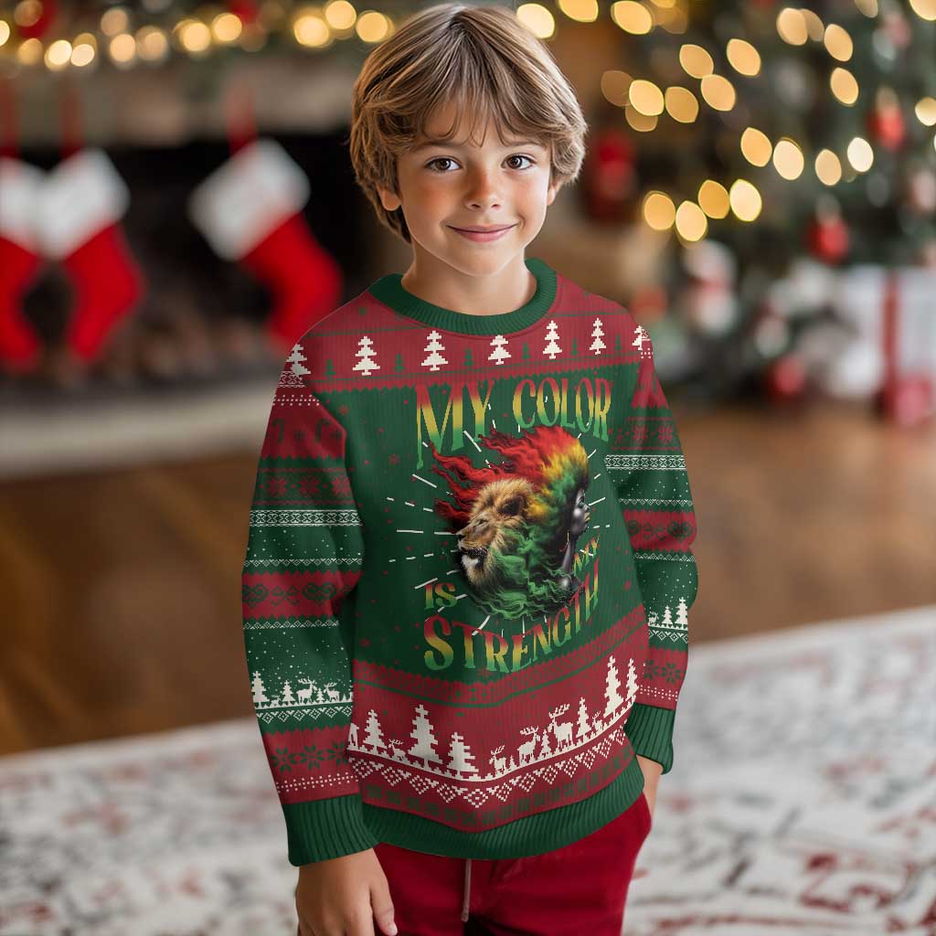 Black Pride Ugly Christmas Sweater My Color Is My Strength African American Women Lion TS09 Christmas Print Your Wear