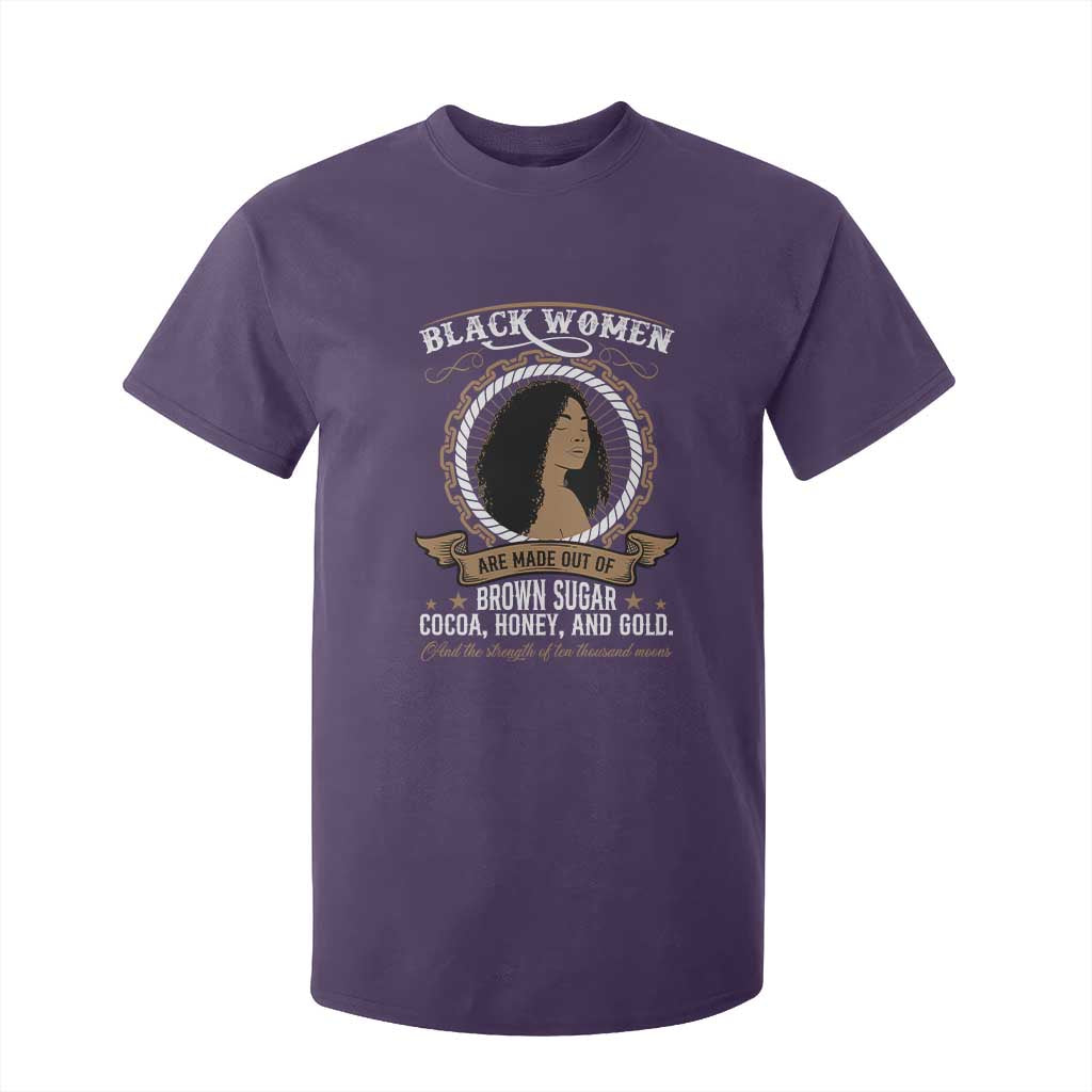 Black Women Pride T Shirt For Kid Made Out Of Brown Sugar Cocoa Honey And Gold Retro TS09 Purple Print Your Wear