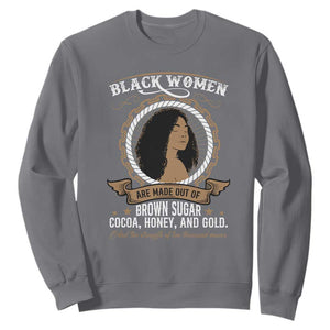 Black Women Pride Sweatshirt Made Out Of Brown Sugar Cocoa Honey And Gold Retro TS09 Charcoal Print Your Wear