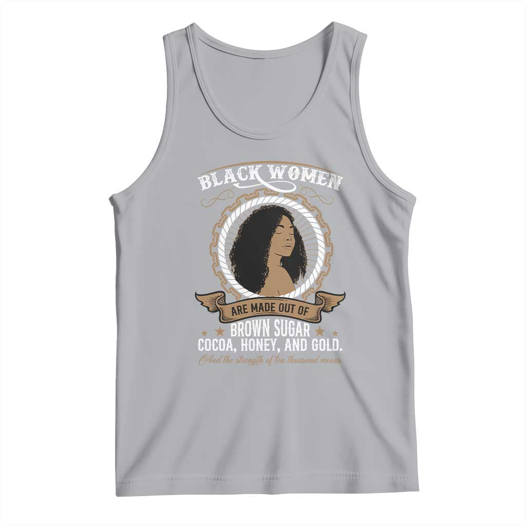 Black Women Pride Tank Top Made Out Of Brown Sugar Cocoa Honey And Gold Retro TS09 Athletic Heather Print Your Wear