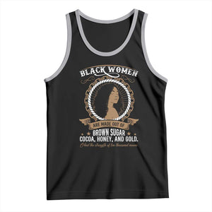 Black Women Pride Tank Top Made Out Of Brown Sugar Cocoa Honey And Gold Retro TS09 Black Athletic Heather Print Your Wear