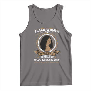 Black Women Pride Tank Top Made Out Of Brown Sugar Cocoa Honey And Gold Retro TS09 Deep Heather Print Your Wear