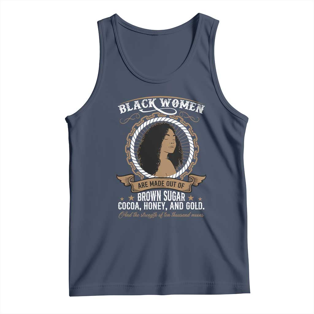 Black Women Pride Tank Top Made Out Of Brown Sugar Cocoa Honey And Gold Retro TS09 Navy Print Your Wear