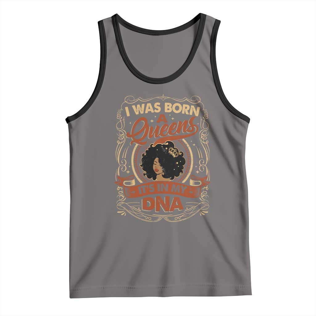 Black Women Pride Tank Top I Was Born A Queen It's In My DNA TS09 Deep Heather Black Print Your Wear