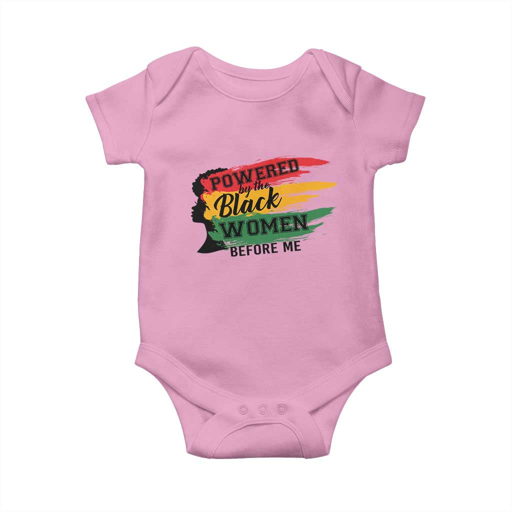 Powered By The Black Women Before Me Baby Onesie TS09 Light Pink Print Your Wear