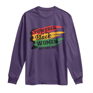 Powered By The Black Women Before Me Long Sleeve Shirt TS09 Purple Print Your Wear