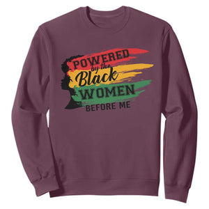 Powered By The Black Women Before Me Sweatshirt TS09 Maroon Print Your Wear