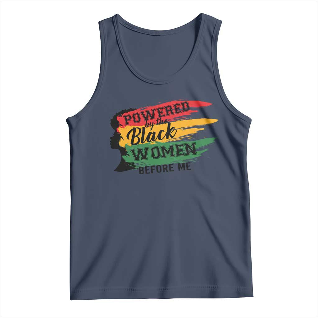 Powered By The Black Women Before Me Tank Top TS09 Navy Print Your Wear