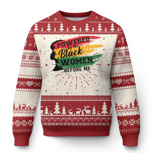 Powered By The Black Women Before Me Ugly Christmas Sweater TS09 Red Print Your Wear