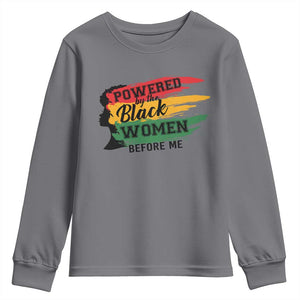 Powered By The Black Women Before Me Youth Sweatshirt TS09 Charcoal Print Your Wear