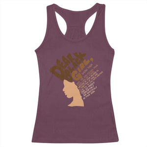 Dear Black Girl Black Women Pride Racerback Tank Top TS09 Maroon Print Your Wear