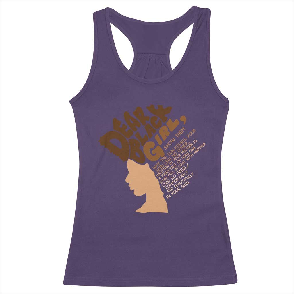 Dear Black Girl Black Women Pride Racerback Tank Top TS09 Purple Print Your Wear