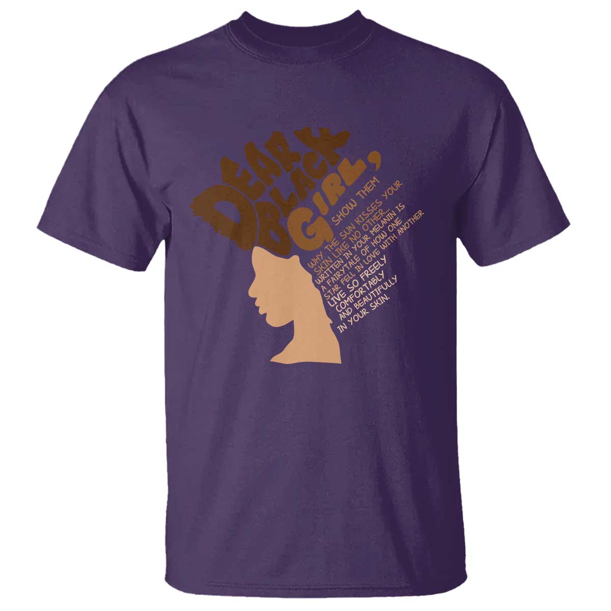 Dear Black Girl Black Women Pride T Shirt TS09 Purple Print Your Wear