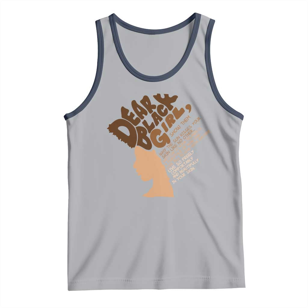 Dear Black Girl Black Women Pride Tank Top TS09 Athletic Heather Navy Print Your Wear