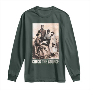 Black History Long Sleeve Shirt Check the Source African American TS09 Dark Forest Green Print Your Wear