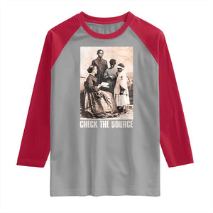 Black History Raglan Shirt Check the Source African American TS09 Sport Gray Red Print Your Wear