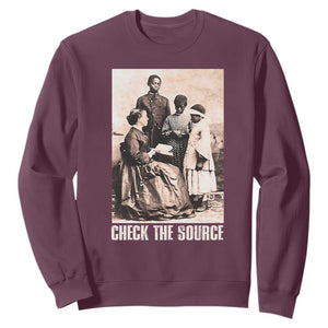 Black History Sweatshirt Check the Source African American TS09 Maroon Print Your Wear