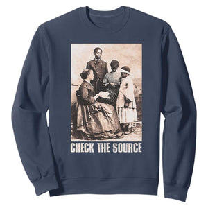 Black History Sweatshirt Check the Source African American TS09 Navy Print Your Wear