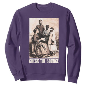Black History Sweatshirt Check the Source African American TS09 Purple Print Your Wear
