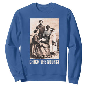 Black History Sweatshirt Check the Source African American TS09 Royal Blue Print Your Wear
