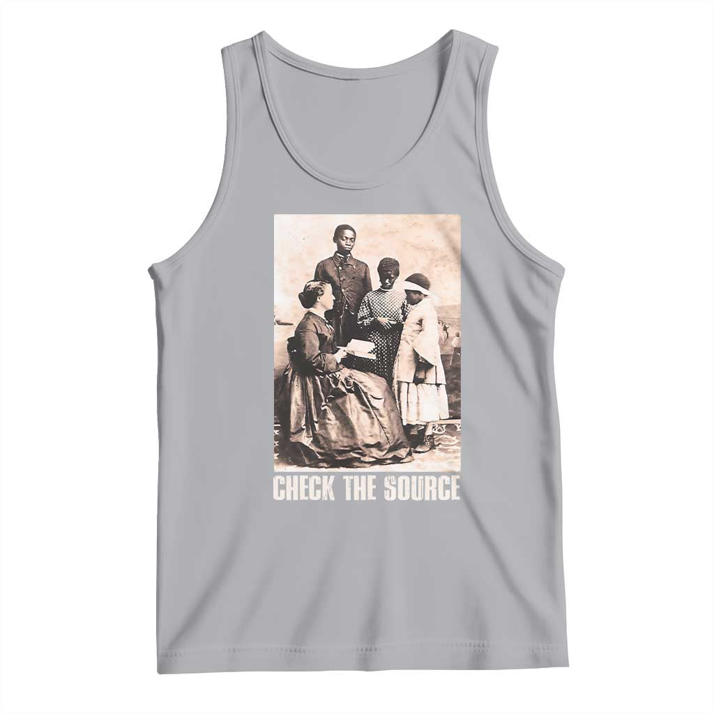Black History Tank Top Check the Source African American TS09 Athletic Heather Print Your Wear