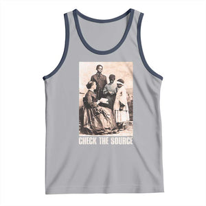 Black History Tank Top Check the Source African American TS09 Athletic Heather Navy Print Your Wear