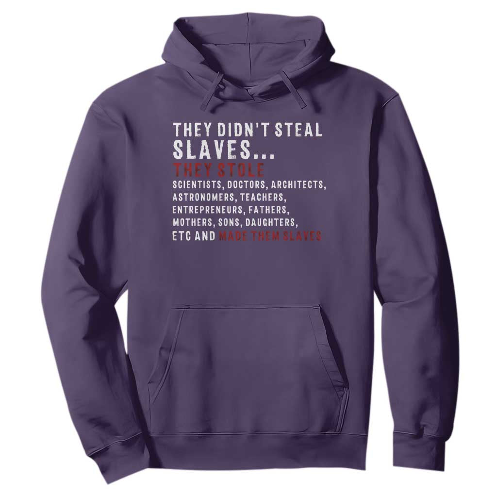 Black History Hoodie They Didn't Steal Slaves They Stolen And Made Them Slaves TS09 Purple Print Your Wear