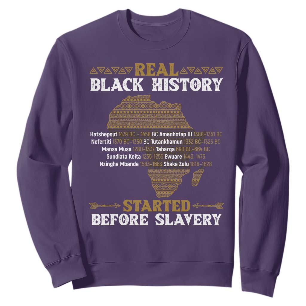 Real Black History Started Before Slavery Sweatshirt TS09 Purple Print Your Wear