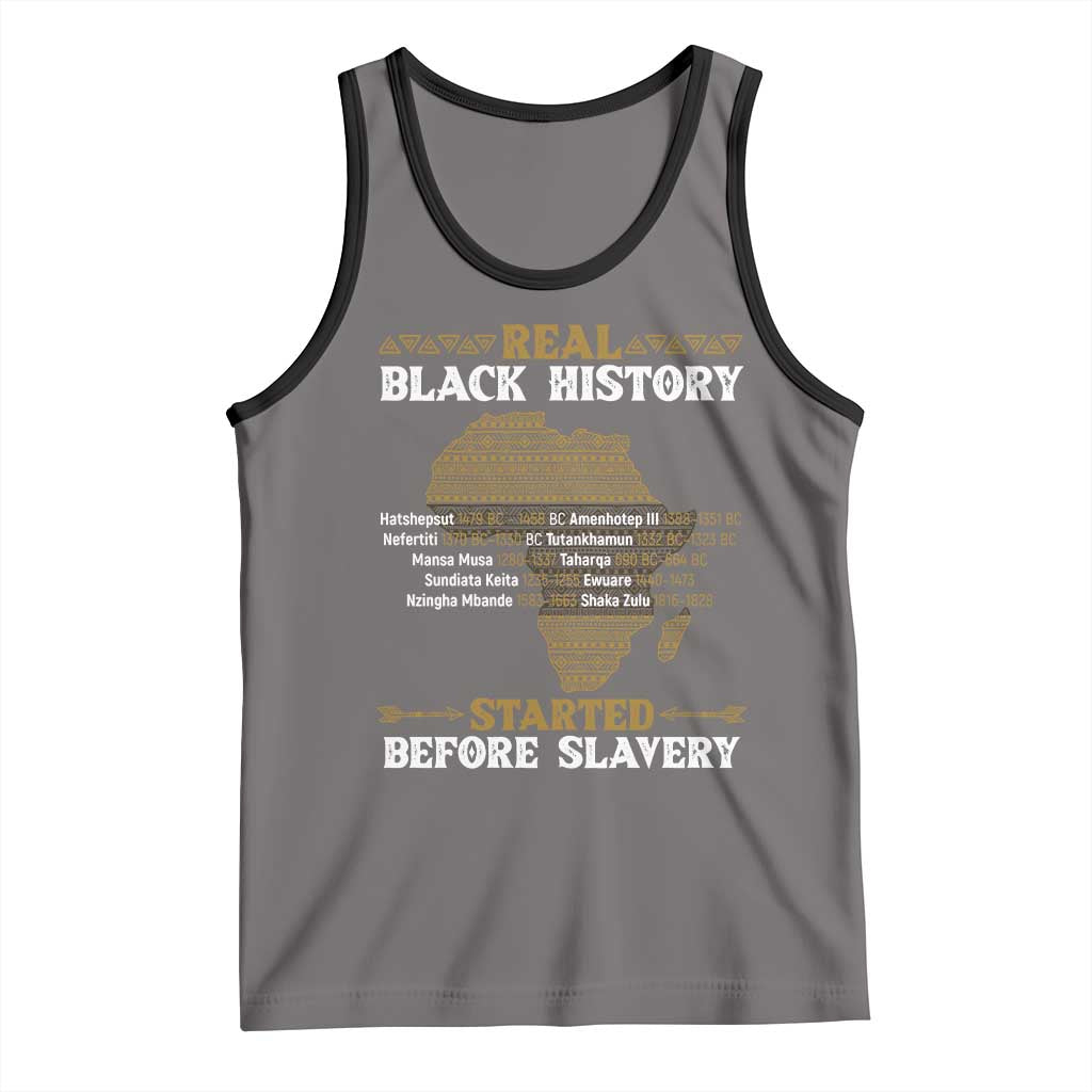 Real Black History Started Before Slavery Tank Top TS09 Deep Heather Black Print Your Wear