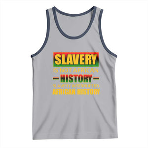Slavery Is Not African History Tank Top TS09 Athletic Heather Navy Print Your Wear