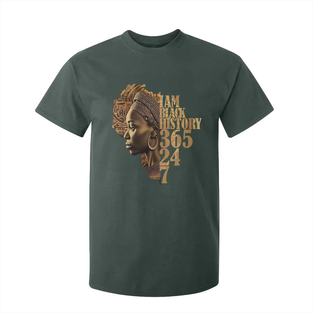 I Am Black History 365 24 7 T Shirt For Kid TS09 Dark Forest Green Print Your Wear