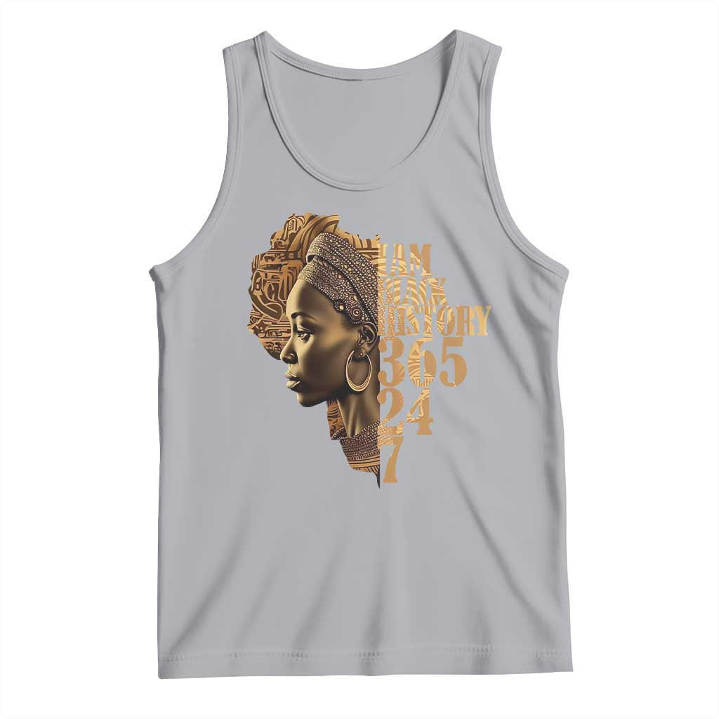 I Am Black History 365 24 7 Tank Top TS09 Athletic Heather Print Your Wear
