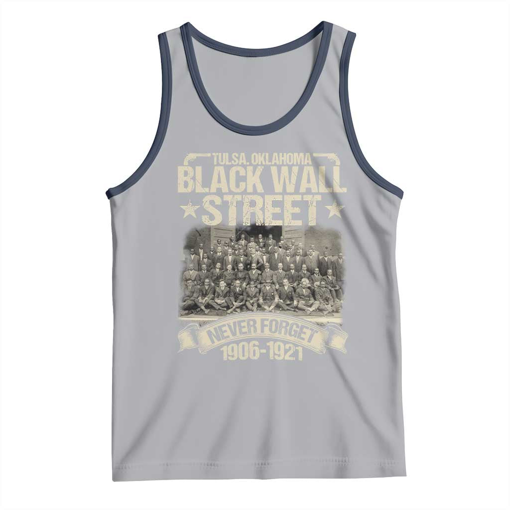 Black Wall Street Tank Top Never Forget 1906 1921 Tulsa Black History TS09 Athletic Heather Navy Print Your Wear