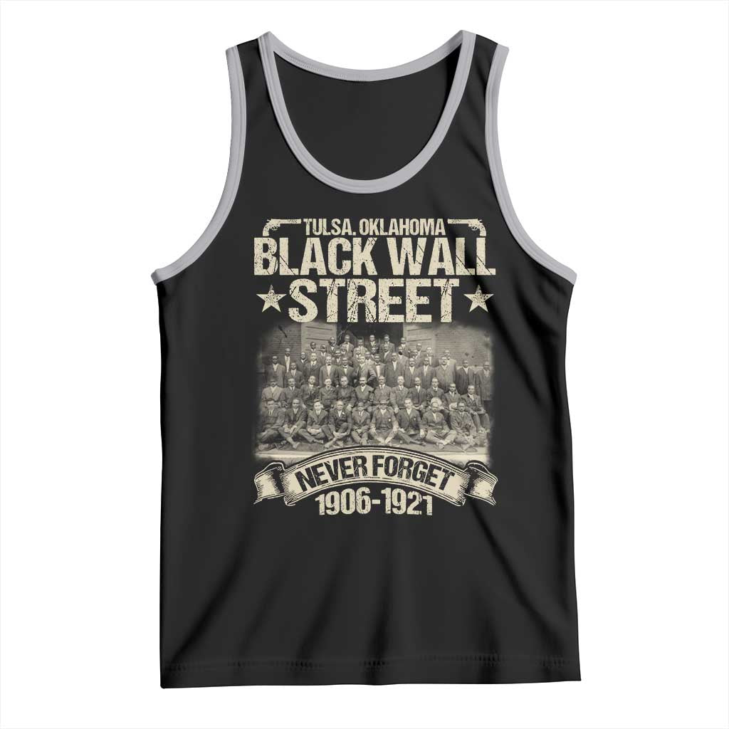Black Wall Street Tank Top Never Forget 1906 1921 Tulsa Black History TS09 Black Athletic Heather Print Your Wear