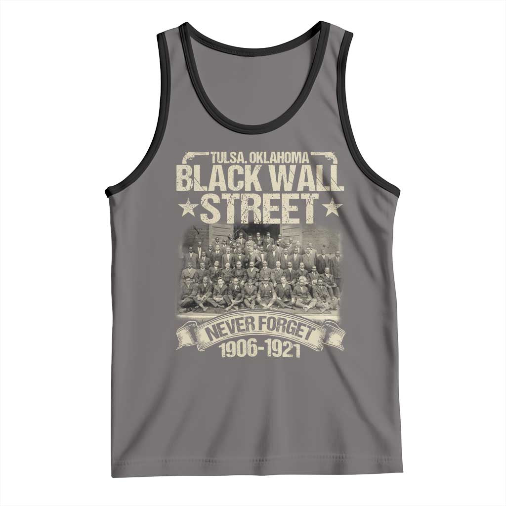 Black Wall Street Tank Top Never Forget 1906 1921 Tulsa Black History TS09 Deep Heather Black Print Your Wear