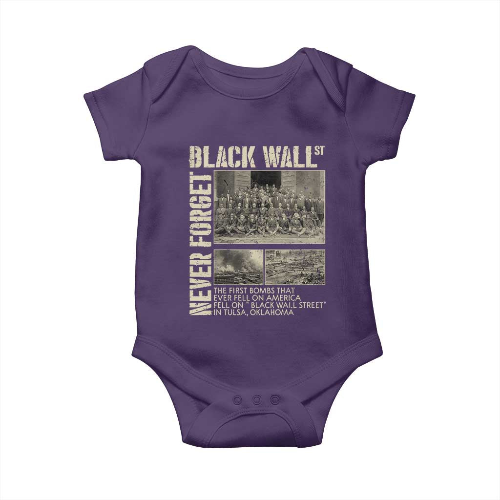 Black Wall Street Baby Onesie Never Forget Tulsa Black History Month TS09 Purple Print Your Wear