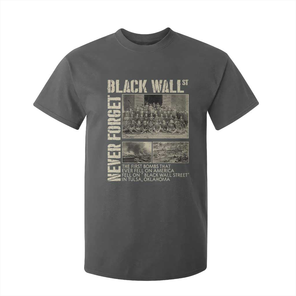 Black Wall Street T Shirt For Kid Never Forget Tulsa Black History Month TS09 Dark Heather Print Your Wear