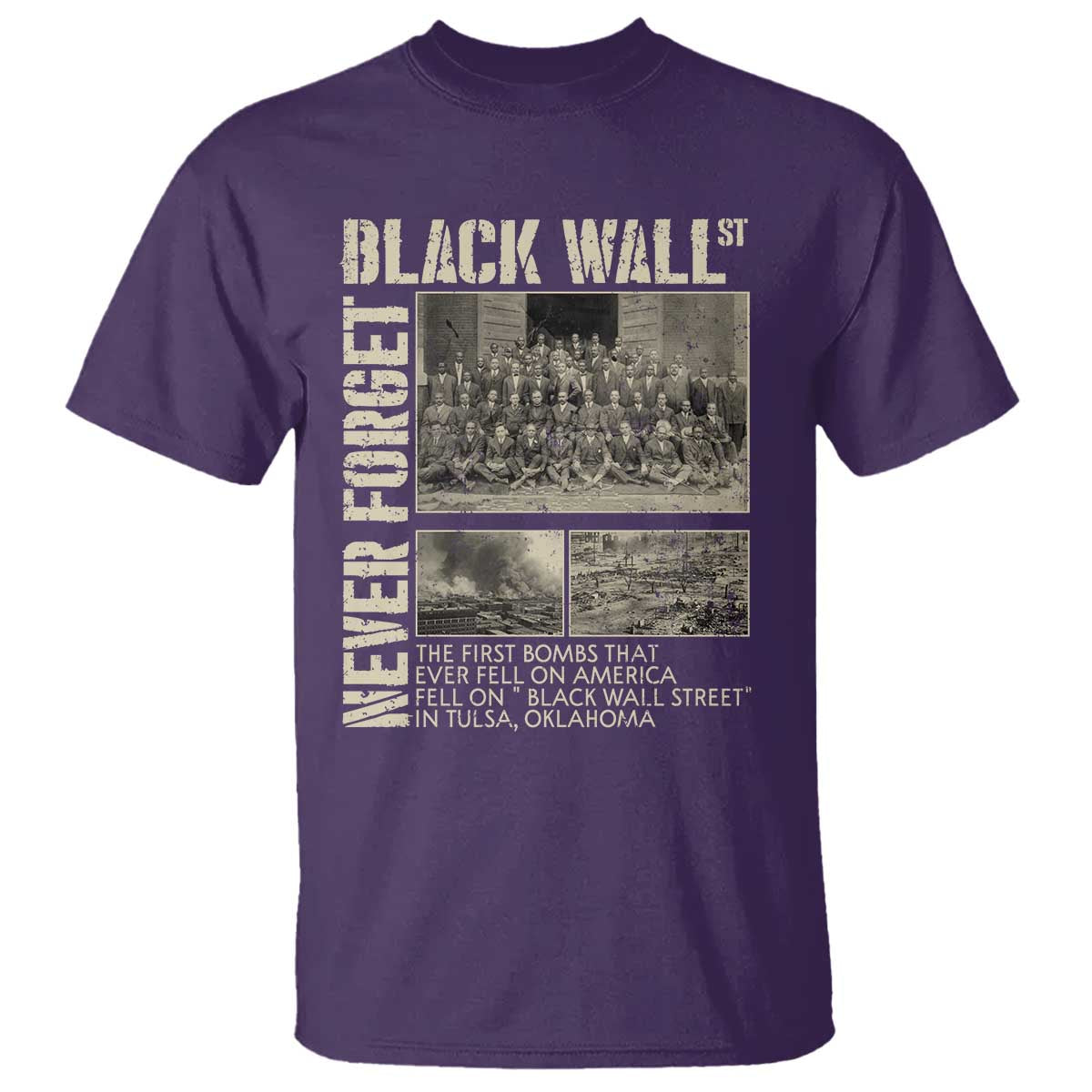 Black Wall Street T Shirt Never Forget Tulsa Black History Month TS09 Purple Print Your Wear