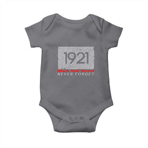 Black Wall Street Baby Onesie Never Forget 1921 Greenwood Tulsa Black History TS09 Charcoal Print Your Wear