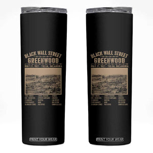 Black Wall Street Skinny Tumbler Never Forget 1921 Tulsa Black History Retro TS09 Black Print Your Wear