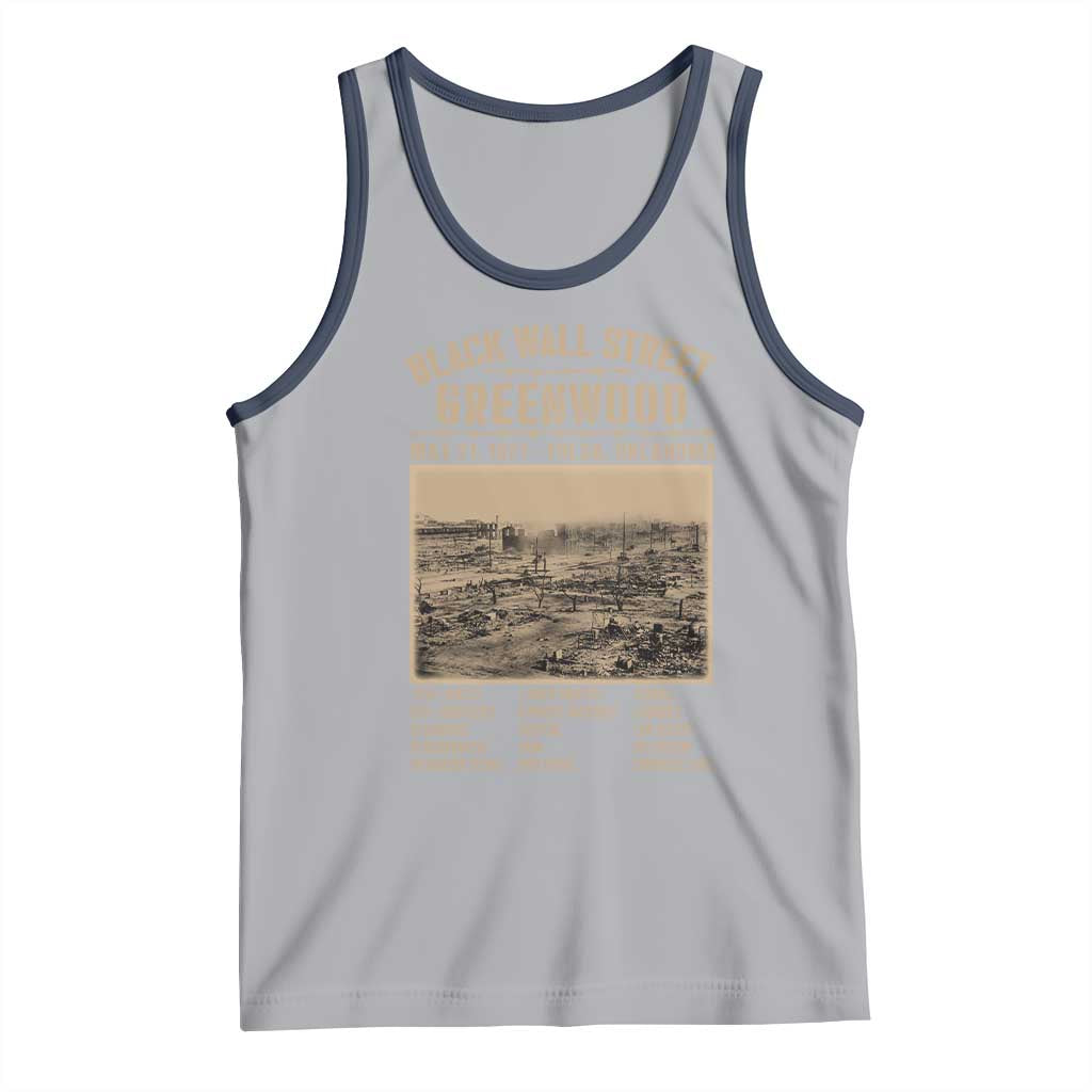 Black Wall Street Tank Top Never Forget 1921 Tulsa Black History Retro TS09 Athletic Heather Navy Print Your Wear