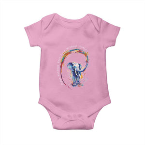 LGBTQ Ally Baby Onesie Dream Without Fear Love Without Limits Rainbow Watercolor Elephant TS09 Light Pink Print Your Wear