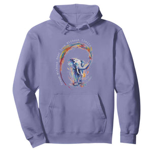 LGBTQ Ally Hoodie Dream Without Fear Love Without Limits Rainbow Watercolor Elephant TS09 Violet Print Your Wear