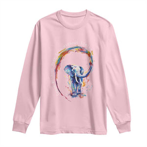 LGBTQ Ally Long Sleeve Shirt Dream Without Fear Love Without Limits Rainbow Watercolor Elephant TS09 Light Pink Print Your Wear