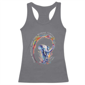 LGBTQ Ally Racerback Tank Top Dream Without Fear Love Without Limits Rainbow Watercolor Elephant TS09 Charcoal Print Your Wear