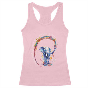 LGBTQ Ally Racerback Tank Top Dream Without Fear Love Without Limits Rainbow Watercolor Elephant TS09 Light Pink Print Your Wear