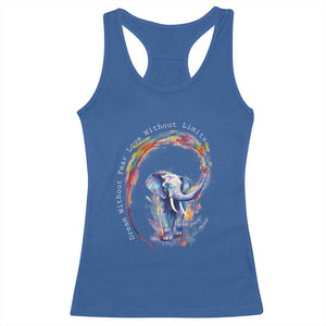 LGBTQ Ally Racerback Tank Top Dream Without Fear Love Without Limits Rainbow Watercolor Elephant TS09 Royal Blue Print Your Wear