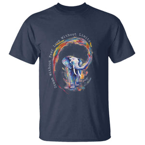 LGBTQ Ally T Shirt Dream Without Fear Love Without Limits Rainbow Watercolor Elephant TS09 Navy Print Your Wear